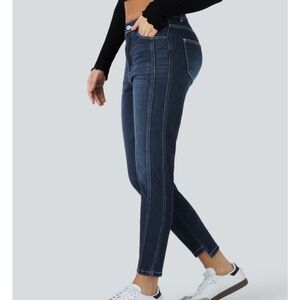 Halara Flex Mid Low Rise Zipper Pockets Casual Skinny Jeans - Petite Lg